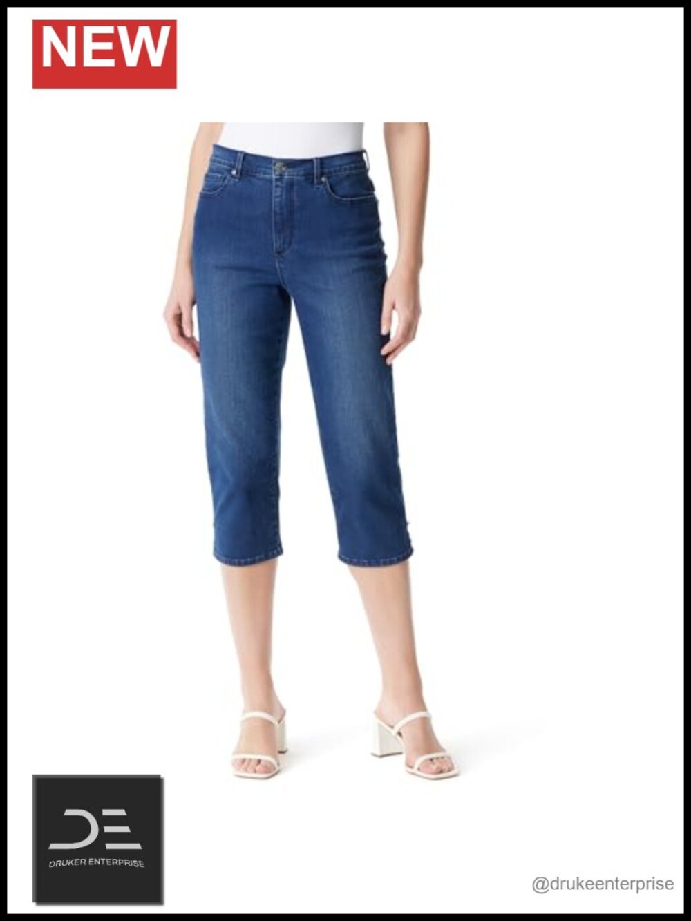 Gloria Vanderbilt Amanda Capri Jeans Women High Rise Straight Cotton Blend